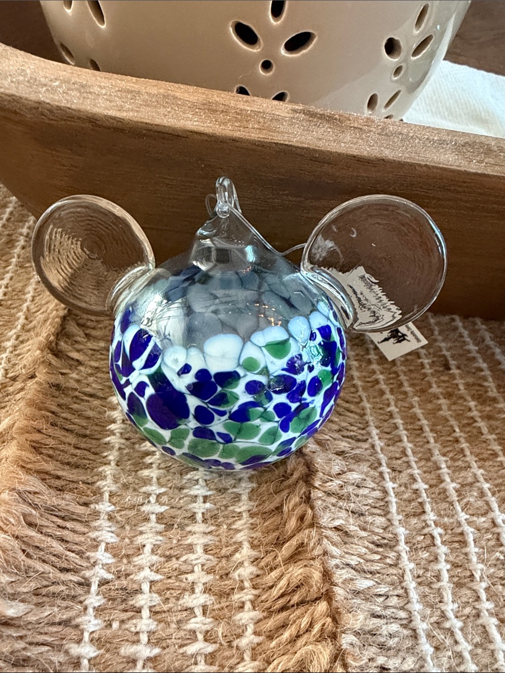 Disney Parks Mickey Reinhard Herzog Style Hand Blown Glass Ornament